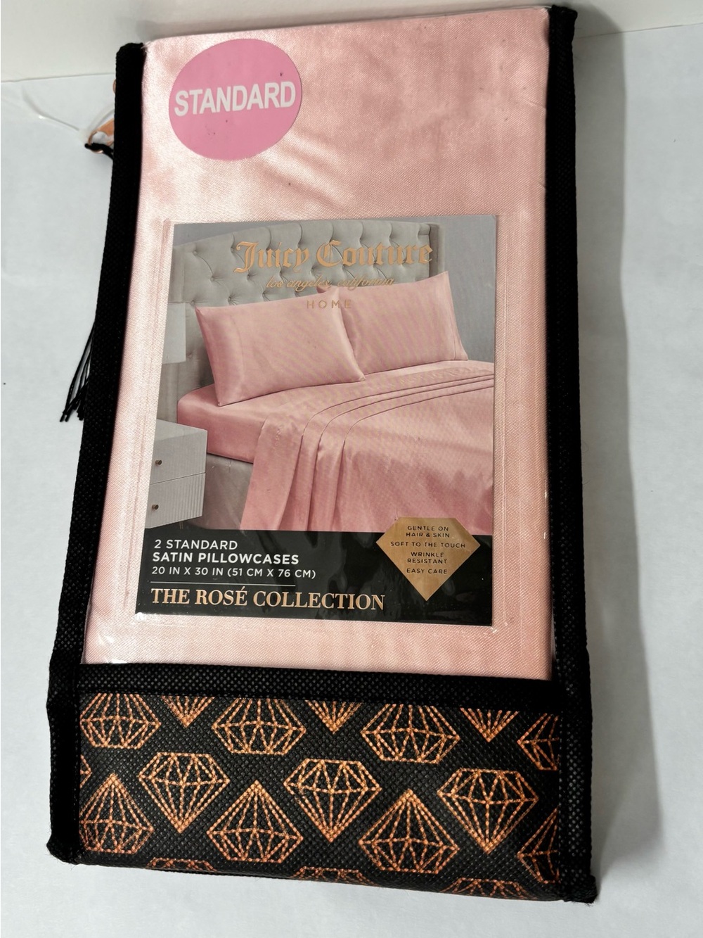 Juicy Couture Satin Pillowcases in Blush Pink